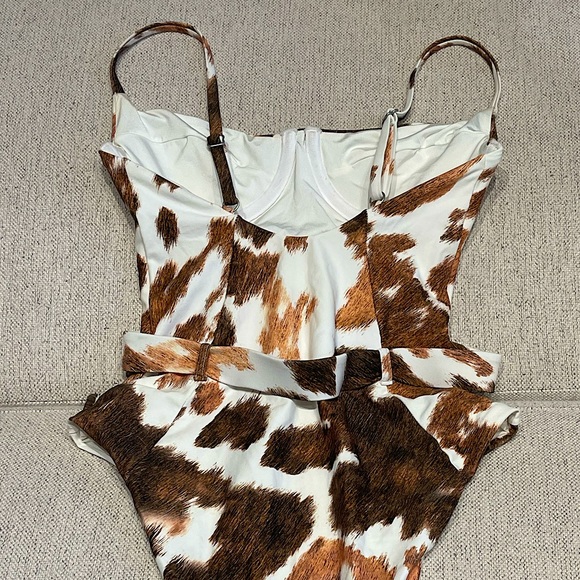 WeWoreWhat | Onia - Cowhide Cow One-Piece Swimsuit - XS - Worn by Kardashians - Picture 13 of 14